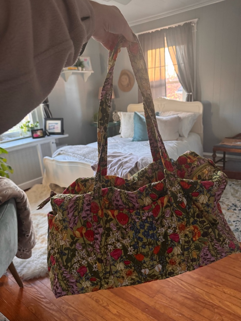 Vera Bradley small original duffle bag - green floral